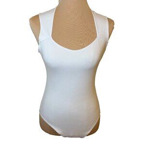 NWOT Abercrombie & Fitch Cotton-Blend Seamless Tank Bodysuit White Size M #171